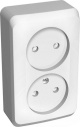 Розетка 2-м ОП Этюд 16А IP20 250В защ. шторки без заземл. бел. SE PA16-006B PA16-006B