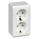 Розетка 2-м ОП Этюд 16А IP20 250В с заземл. без защ. шторок бел. SE PA16-007B PA16-007B