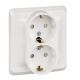 Розетка 2-м СП Этюд 16А IP20 250В с заземл. защ. шторки бел. SE PC16-008B PC16-008B