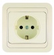 Розетка 1-м СП Mimoza 16А IP20 с заземл.керамика крем./крем. Makel 25008 25008