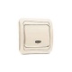 Выключатель 1-кл. СП Mimoza 10А IP20 с подсветкой крем./крем. Makel 25021 25021