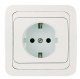 Розетка 1-м СП Mimoza 16А IP20 с заземл. пластик. основ. бел./бел. Makel 12028 12028