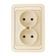 Розетка 2-м СП Mimoza 16А IP20 без заземл. крем./крем. Makel 25017 25017