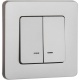 Выключатель 2-кл. Inspiria 10А IP20 250В 10AX с подсветкой/индикацией механизм алюм. Leg 673632 673632