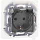 Розетка 1-м СП Inspiria 16А IP44 250В 2P+E защ. шторки с крышкой немецк. стандарт механизм алюм. Leg 673742 673742