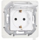 Розетка 1-м СП Inspiria 16А IP44 250В 2P+E защ. шторки с крышкой немецк. стандарт механизм бел. Leg 673740 673740