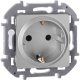 Розетка 1-м СП Inspiria 16А IP20 250В 2P+E защ. шторки немецк. стандарт механизм алюм. Leg 673732 673732