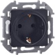 Розетка 1-м СП Inspiria 16А IP20 250В 2P+E защ. шторки немецк. стандарт механизм антрацит Leg 673733 673733