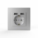 Розетка 1-м СП Pixel IP20 с заземл. с 2-мя заряд. устр. USB тип A+A механизм айс TOKOV ELECTRIC TKE-PX-R1U2A-C34 TKE-PX-R1U2A-C34