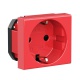 Розетка 1-м СП Viva 2мод. защ. шторки с заземл. красн. DKC 45015 45015