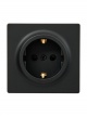 Розетка 1-м ОП LETO с заземл. ПБТ черн. бархат LEZARD 752-4200-122B 752-4200-122B