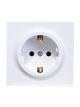 Розетка 1-м ОП LETO с заземл. ПБТ бел. LEZARD 752-0200-122B 752-0200-122B