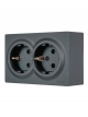 Розетка 2-м ОП LETO с заземл. закрытый корпус ПБТ графит LEZARD 752-3400-127B 752-3400-127B