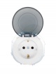 Розетка 1-м СП OSEN с заземл. с крышкой ПБТ бел. LEZARD 743-0288-123B 743-0288-123B