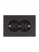 Розетка 2-м СП OSEN с заземл. ПБТ механизм черн. бархат LEZARD 743-4200-127B 743-4200-127B