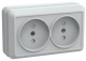 Розетка 2-м ОП Октава 10А IP20 защ. шторки без заземл. бел. ИЭК ERO23-K01-10-DC ERO23-K01-10-DC