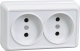 Розетка 2-м ОП Октава 10А IP20 без заземл. бел. ИЭК ERO20-K01-10-DC ERO20-K01-10-DC