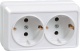 Розетка 2-м ОП Октава 16А РС22-3-ОБ с заземл. IP20 бел. ИЭК ERO21-K01-16-DC ERO21-K01-16-DC