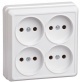 Розетка 4-м ОП Октава 10А IP20 без заземл. бел. ИЭК ERO40-K01-10-DC ERO40-K01-10-DC