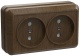 Розетка 2-м ОП Октава 10А IP20 без заземл. дуб ИЭК ERO20-K04-10-DC ERO20-K04-10-DC