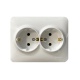 Розетка 2-м Karina Life с заземл. ПБТ бел. LEZARD 708-0200-127B 708-0200-127B
