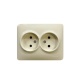 Розетка 2-м Karina Life без заземл. ПБТ крем. LEZARD 708-0300-128B 708-0300-128B