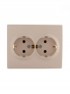 Розетка 2-м СП Karina с заземл. термопласт крем. LEZARD 707-0300-127B 707-0300-127B