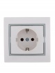 Розетка 1-м СП Mira 16А IP20 с заземл. с сер. вставкой керамика бел. LEZARD 701-0215-122 701-0215-122