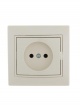 Розетка 1-м СП Mira 16А IP20 без заземл. со вставкой керамика крем. LEZARD 701-0303-121 701-0303-121