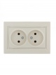 Розетка 2-м СП Mira 16А IP20 без заземл. со вставкой керамика крем. LEZARD 701-0303-128 701-0303-128