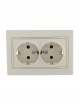 Розетка 2-м СП Mira 16А IP20 с заземл. со вставкой керамика крем. LEZARD 701-0303-127 701-0303-127