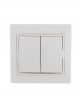 Выключатель 2-кл. СП Mira 10А IP20 с бел.вставкой бел. LEZARD 701-0202-101 701-0202-101