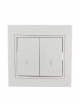 Переключатель проходной 2-кл. СП Mira 10А IP20 с бел.вставкой бел. LEZARD 701-0202-106 701-0202-106