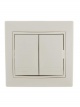 Выключатель 2-кл. СП Mira 10А IP20 со вставкой крем. LEZARD 701-0303-101 701-0303-101