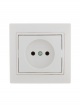 Розетка 1-м СП Mira 16А IP20 без заземл. с бел. вставкой керамика бел. LEZARD 701-0202-121 701-0202-121