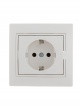 Розетка 1-м СП Mira 16А IP20 с заземл. с бел. вставкой керамика бел. LEZARD 701-0202-122 701-0202-122