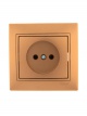 Розетка 1-м СП Mira 16А IP20 без заземл. со вставкой керамика зол. метал. LEZARD 701-1313-121 701-1313-121