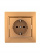Розетка 1-м СП Mira 16А IP20 с заземл. со вставкой керамика зол. метал. LEZARD 701-1313-122 701-1313-122