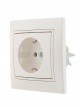 Розетка 1-м СП Mira 16А IP20 с заземл. со вставкой керамика жемчуж./бел. перламутр. LEZARD 701-3030-122 701-3030-122