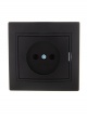 Розетка 1-м СП Mira 16А IP20 без заземл. со вставкой керамика черн. бархат LEZARD 701-4242-121 701-4242-121
