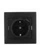 Розетка 1-м СП Mira 16А с заземл. + USB разъем черн. бархат LEZARD 701-4242-181 701-4242-181