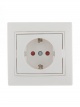 Розетка 1-м СП Mira 16А IP20 с заземл. защ. шторки с бел. вставкой керамика бел. LEZARD 701-0202-124 701-0202-124