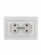 Розетка 2-м СП Mira 16А IP20 с заземл. с бел. вставкой керамика бел. LEZARD 701-0202-127 701-0202-127