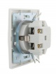 Розетка 1-м СП Mira 16А IP20 з/к, с крышкой с серой вставкой керамика бел. LEZARD 701-0215-123 701-0215-123