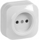 Розетка 1-м ОП GLORY РС20-2-ХБ 10А без заземл. бел. IEK ERH10-K01-10 ERH10-K01-10
