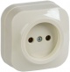 Розетка 1-м ОП GLORY РС20-2-ХК 10А без заземл. крем. IEK ERH10-K33-10 ERH10-K33-10