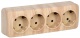 Розетка 4-м ОП GLORY РС24-3-ХС 16А с заземл. сосна IEK ERH41-K34-16 ERH41-K34-16