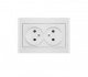 Розетка 2-м СП Бриллиант 16А IP20 без заземл. бел. UNIVersal 7947519 7947519