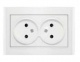Розетка 2-м СП Бриллиант 16А IP20 без заземл. защ. шторки бел. UNIVersal 7947526 7947526
