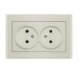Розетка 2-м СП Бриллиант 16А IP20 без заземл. сл. кость UNIVersal 7948738 7948738